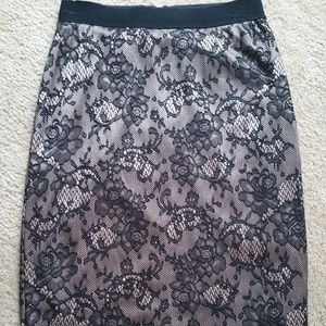 #144 Black Lace Pencil Skirt